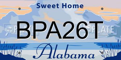BPA26T Alabama License Plate