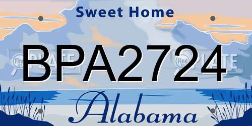 BPA2724 Alabama License Plate