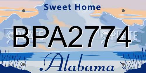BPA2774 Alabama License Plate