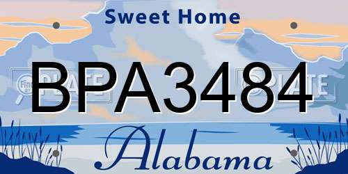 BPA3484 Alabama License Plate