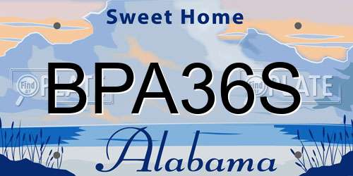 BPA36S Alabama License Plate