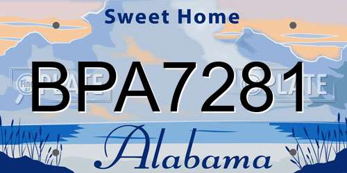 BPA7281 Alabama License Plate