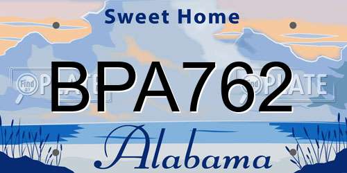 BPA762 Alabama License Plate
