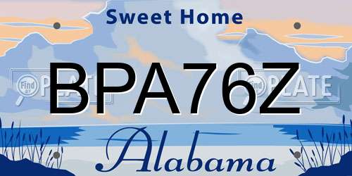 BPA76Z Alabama License Plate
