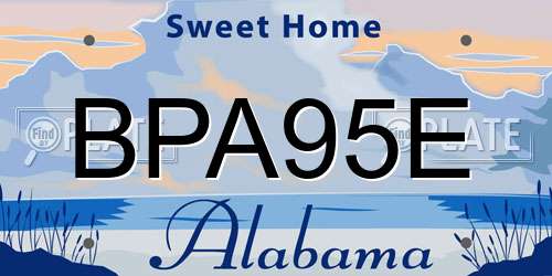 BPA95E Alabama License Plate