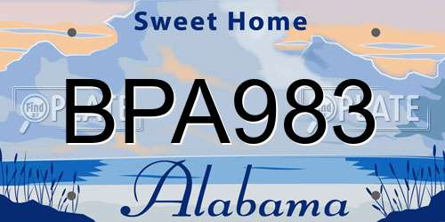 BPA983 Alabama License Plate