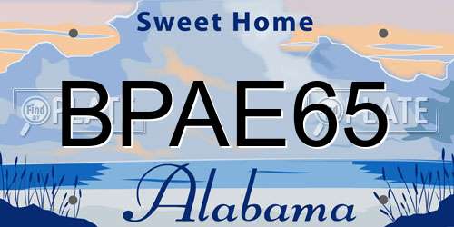 BPAE65 Alabama License Plate