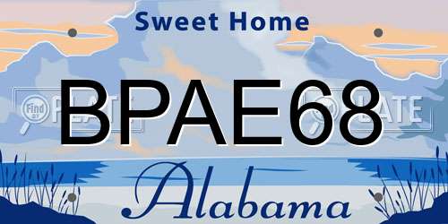 BPAE68 Alabama License Plate