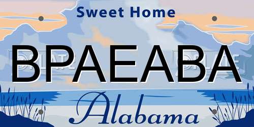 BPAEABA Alabama License Plate