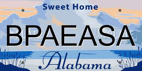 BPAEASA Alabama License Plate