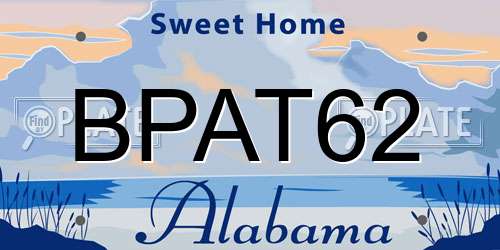 BPAT62 Alabama License Plate