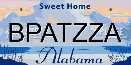 BPATZZA Alabama License Plate