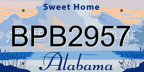 BPB2957 Alabama License Plate