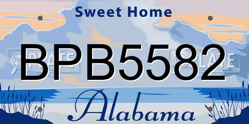BPB5582 Alabama License Plate