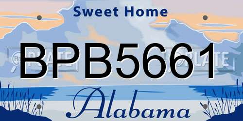 BPB5661 Alabama License Plate