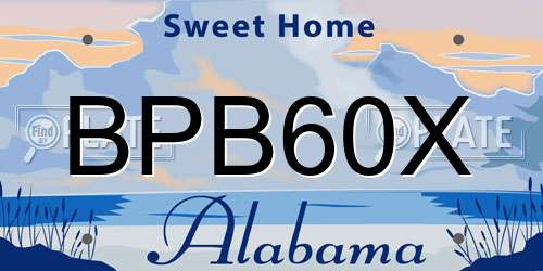 BPB60X Alabama License Plate