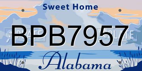 BPB7957 Alabama License Plate