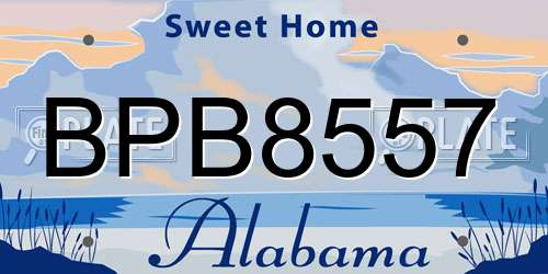 BPB8557 Alabama License Plate