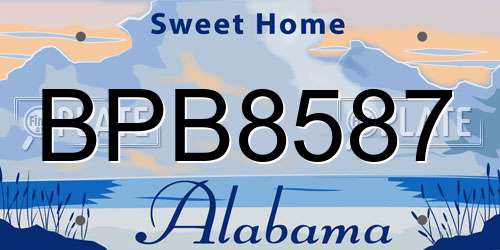 BPB8587 Alabama License Plate