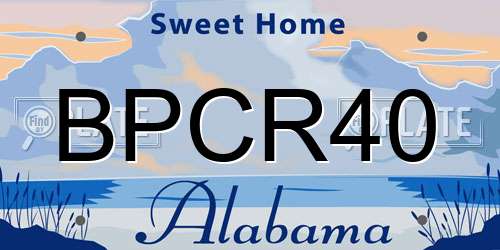 BPCR40 Alabama License Plate