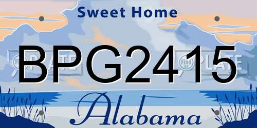 BPG2415 Alabama License Plate
