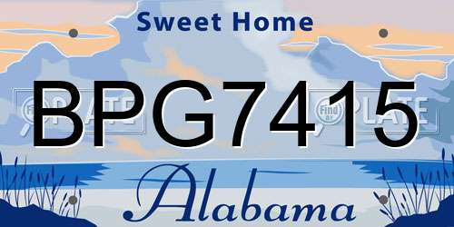 BPG7415 Alabama License Plate