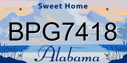 BPG7418 Alabama License Plate