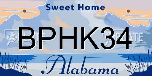 BPHK34 Alabama License Plate