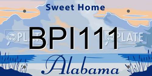 BPI111 Alabama License Plate