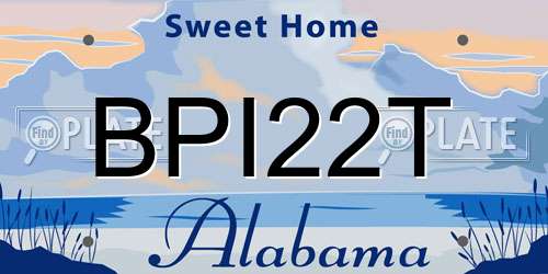 BPI22T Alabama License Plate