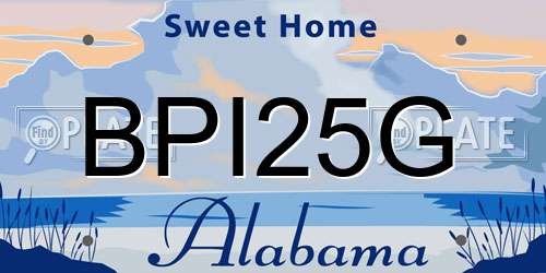 BPI25G Alabama License Plate