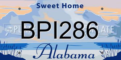 BPI286 Alabama License Plate