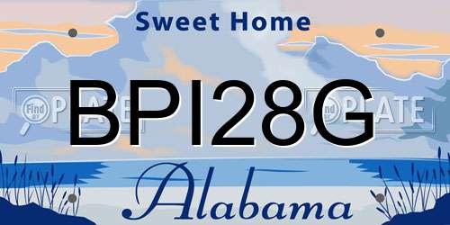 BPI28G Alabama License Plate
