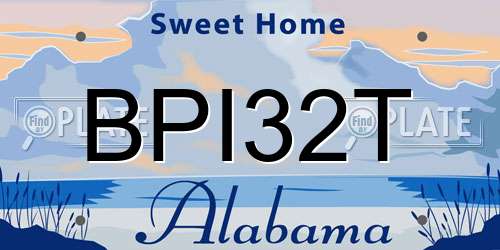 BPI32T Alabama License Plate