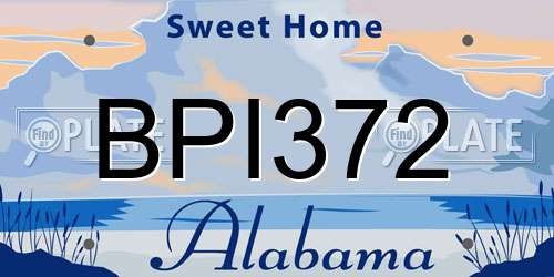 BPI372 Alabama License Plate