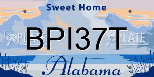 BPI37T Alabama License Plate