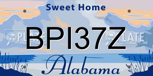 BPI37Z Alabama License Plate