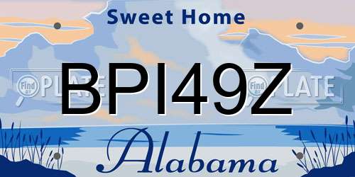 BPI49Z Alabama License Plate