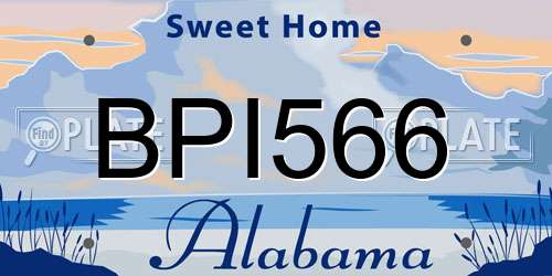 BPI566 Alabama License Plate