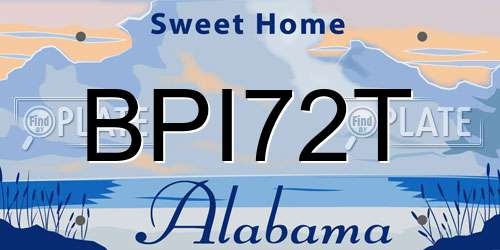 BPI72T Alabama License Plate