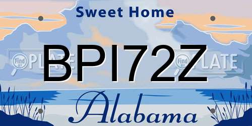 BPI72Z Alabama License Plate