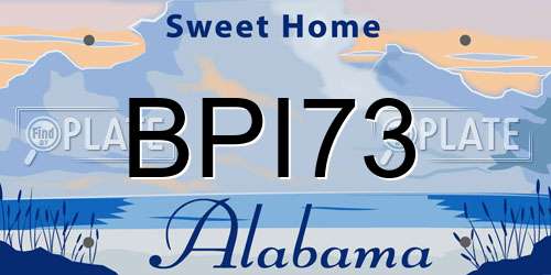 BPI73 Alabama License Plate