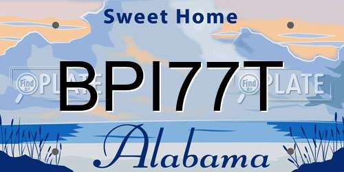 BPI77T Alabama License Plate