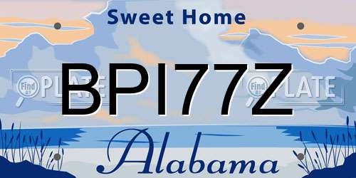 BPI77Z Alabama License Plate