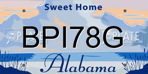 BPI78G Alabama License Plate