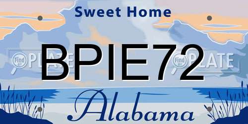 BPIE72 Alabama License Plate