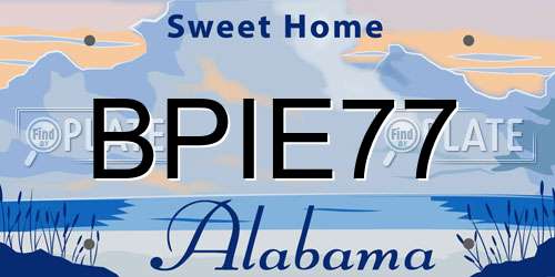 BPIE77 Alabama License Plate