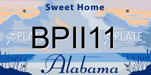 BPII11 Alabama License Plate
