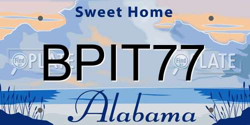BPIT77 Alabama License Plate