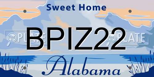 BPIZ22 Alabama License Plate